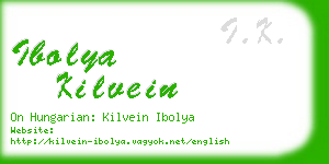 ibolya kilvein business card